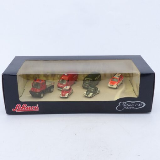 Schuco 1:87 9655 Einsatzfahrzeuge der Feuerwehr + Polizei 6er-Set in OVP EX6649 – Bild 4