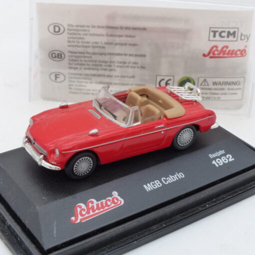 TCM by Schuco 1:72 MGB Cabrio Baujahr 1962 rot, in PC-Box EB3420