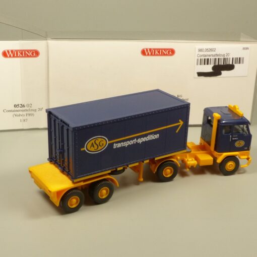 Wiking 1:87 052602 Volvo F89 Containersattelzug 20´ ASG in OVP EX7136 – Bild 3