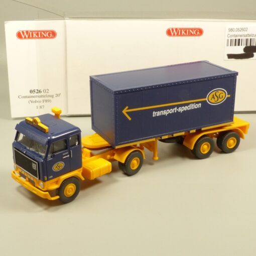 Wiking 1:87 052602 Volvo F89 Containersattelzug 20´ ASG in OVP EX7136