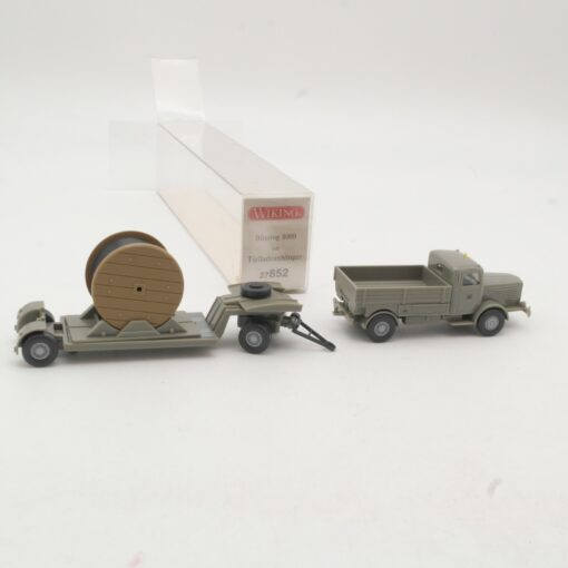 Wiking 1:87 27852 Büssing 8000 mit Tiefladeanhänger Post in OVP RR1131 – Bild 3
