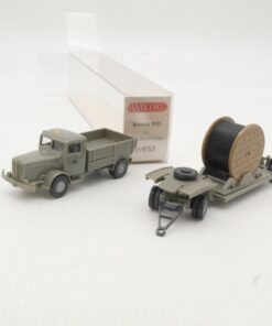 Wiking 1:87 27852 Büssing 8000 mit Tiefladeanhänger Post in OVP RR1131