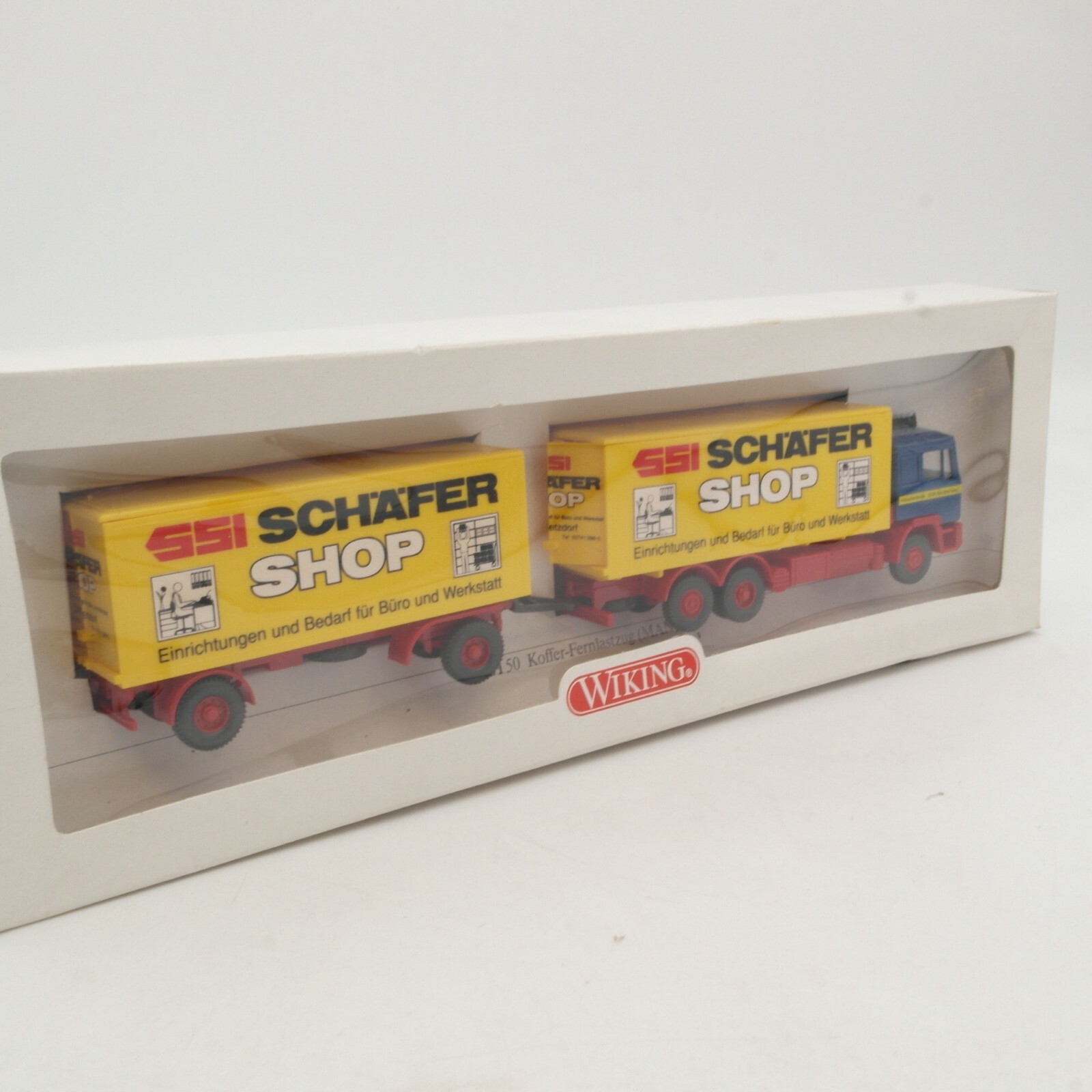 Wiking 1:87 47150 MAN F90 Hängerzug Schäfer Shop SSI in OVP RA3618 – Bild 3