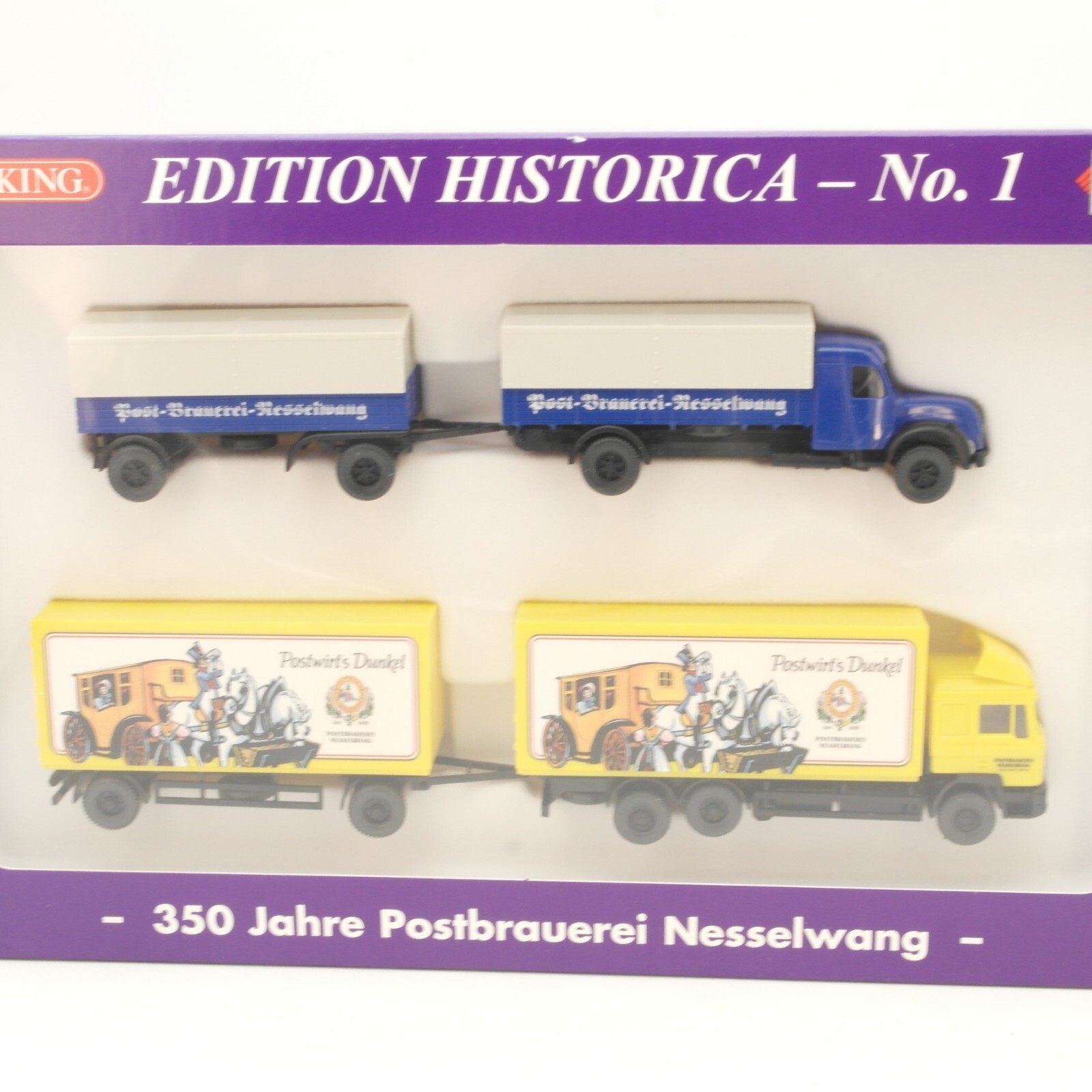 Wiking 1:87 82-10 Set No. 1 350 Jahre Postbrauerei Nesselwang in OVP RG8910 – Bild 3