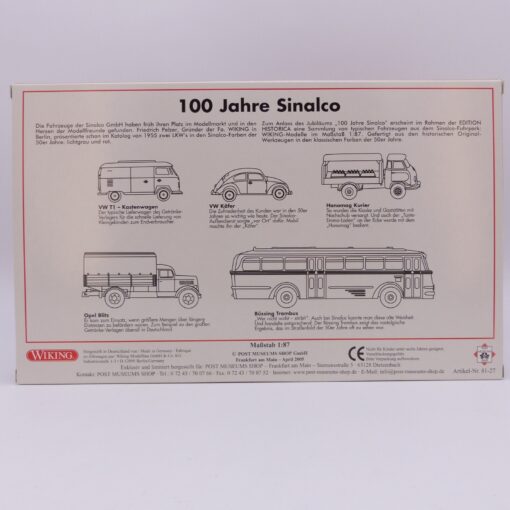 Wiking 1:87 Set PMS 81-27 Edition Historica No. 7 100 Jahre Sinlco in OVP EX6440 – Bild 3
