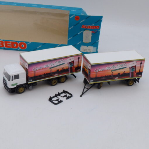 Albedo / Herpa 1:87 Nr.: 200312 MAN F90 Hängerzug Gönn Dir´n Gatz, in OVP EB2262