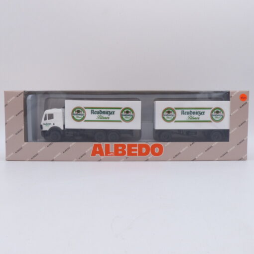 Albedo / Herpa 1:87 SoMo: MB SK Hängerzug Reudnitzer Pilsner, in OVP EB1319 – Bild 4