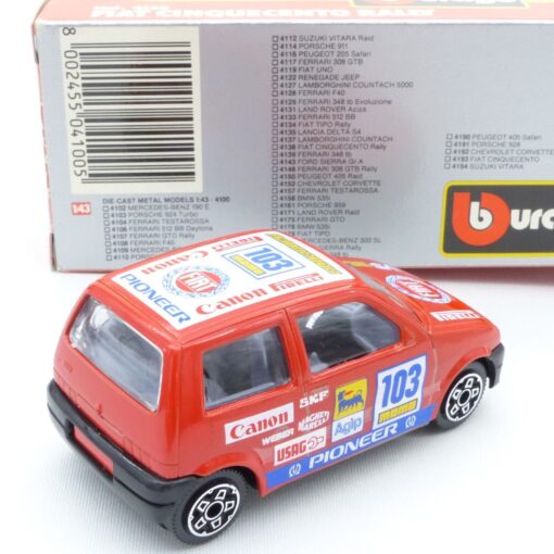 Bburago 1:43 Nr.: 4138 Fiat Cinquencento Rally #103, in OVP EX490 – Bild 3