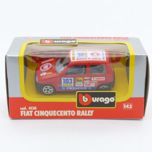 Bburago 1:43 Nr.: 4138 Fiat Cinquencento Rally #103, in OVP EX490 – Bild 4