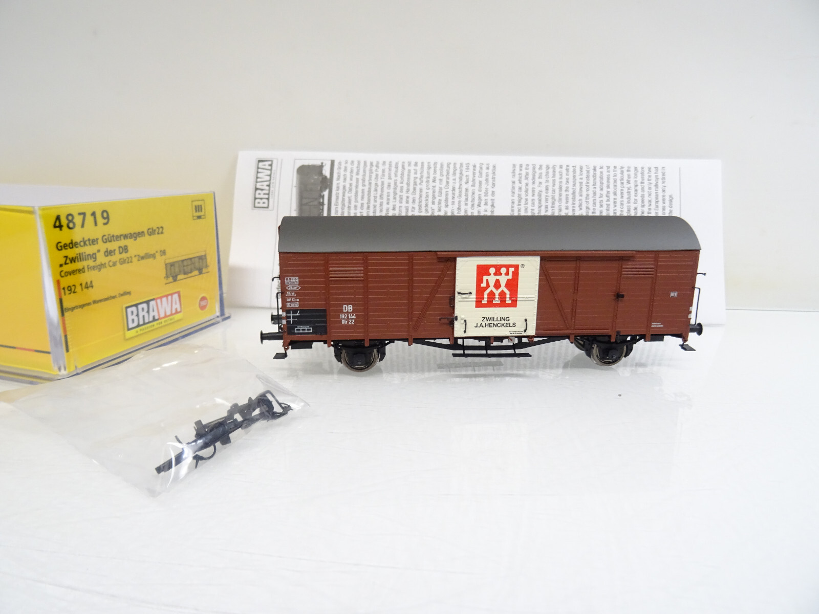 Brawa H0 48719 Gedeckter Güterwagen Zwilling der DB in OVP LE615
