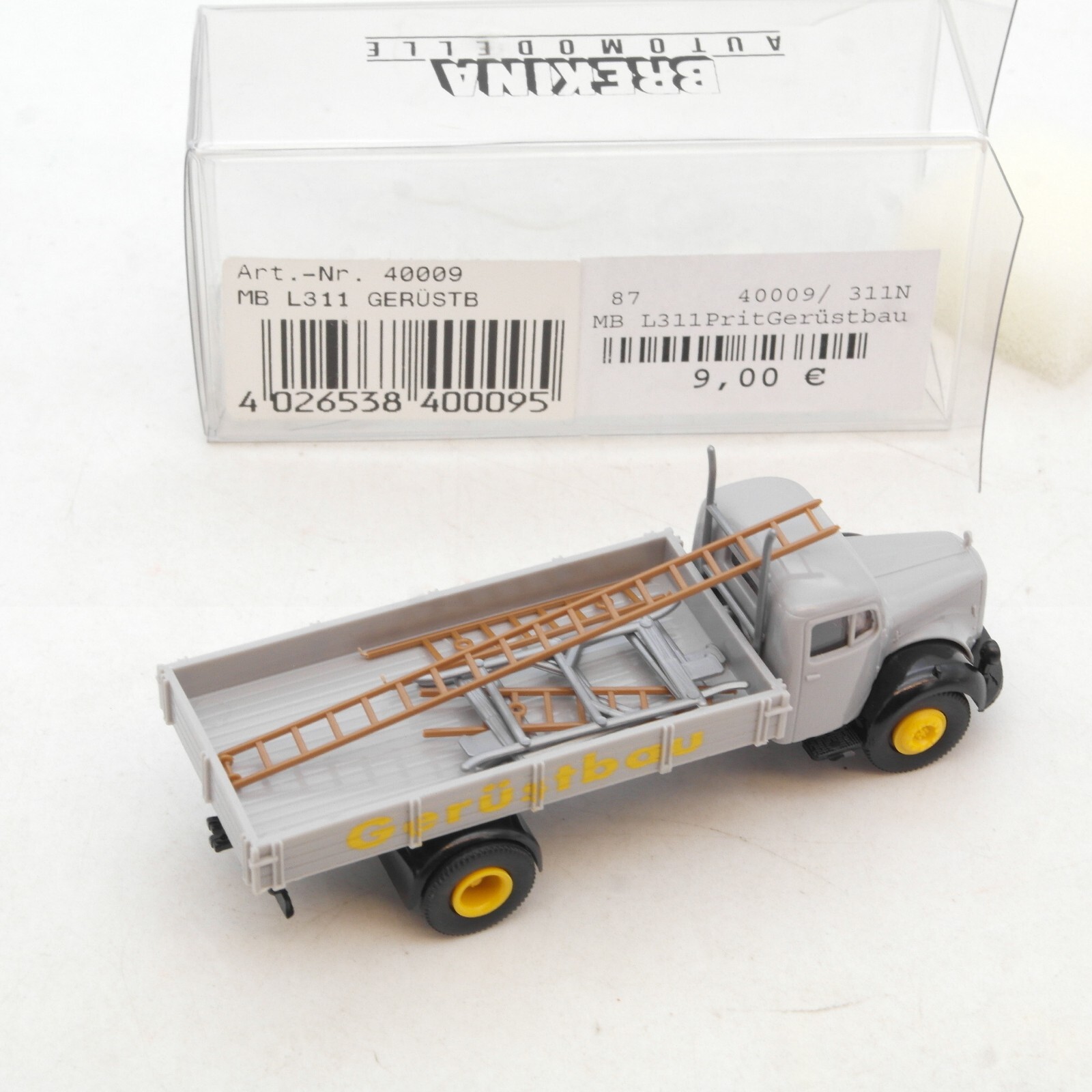Brekina 1:87 40009 Mercedes L 311 Pritsche Gerüstbau in OVP RG458 – Bild 4