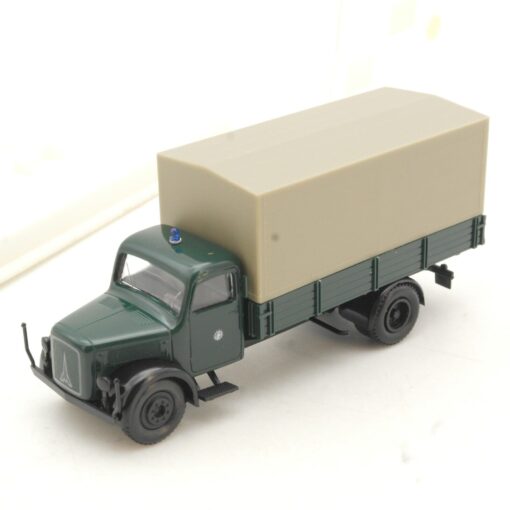 Brekina 1:87 4102 Magirus Eckhauber Pritsche Plane Polizei in OVP QR3090