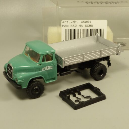 Brekina 1:87 45051 MAN 650 HA Pritschenkipper Schwarz Bau in OVP EX7230