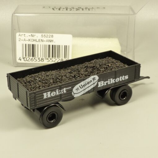 Brekina 1:87 55228 Kohlen-Anhänger 2-achs Heizt Union Briketts in OVP EX7242 – Bild 3
