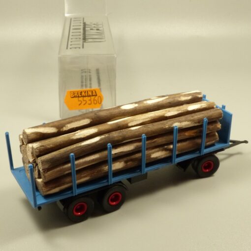 Brekina 1:87 55360 Rungen Anhänger 3-achs mit Langholz in OVP EX7205 – Bild 3