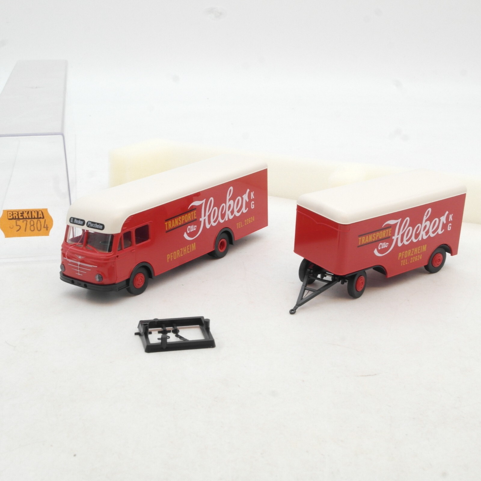 Brekina 1:87  57804 Büssing Hängerzug Otto Hecker Transporte in OVP RG836