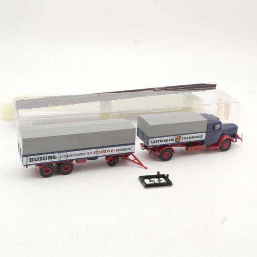 Brekina 1:87 7427 Büssing Hängerzug Lastwagen Trambusse in OVP QR9535 – Bild 3