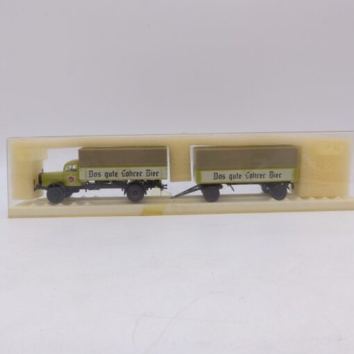 Brekina 1:87 Mercedes Benz L5000 Hängerzug Das gute Lohrer Bier, in OVP EB7163 – Bild 4