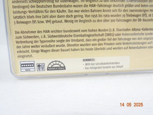 Brekina N 69100 Schienenbus MAN VT 23 der DB mit DSS in OVP JL707 – Bild 5
