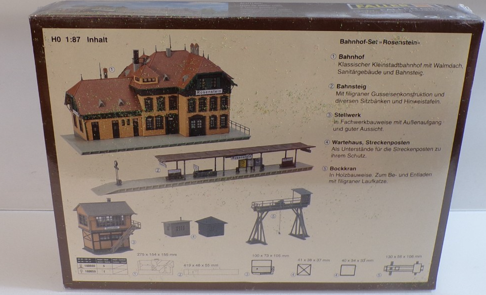 Faller H0 Bahnhof-Set Rosenstein 5 x Gebäude, Bahnsteig, Stellwerk in OVP PK3238 – Bild 3
