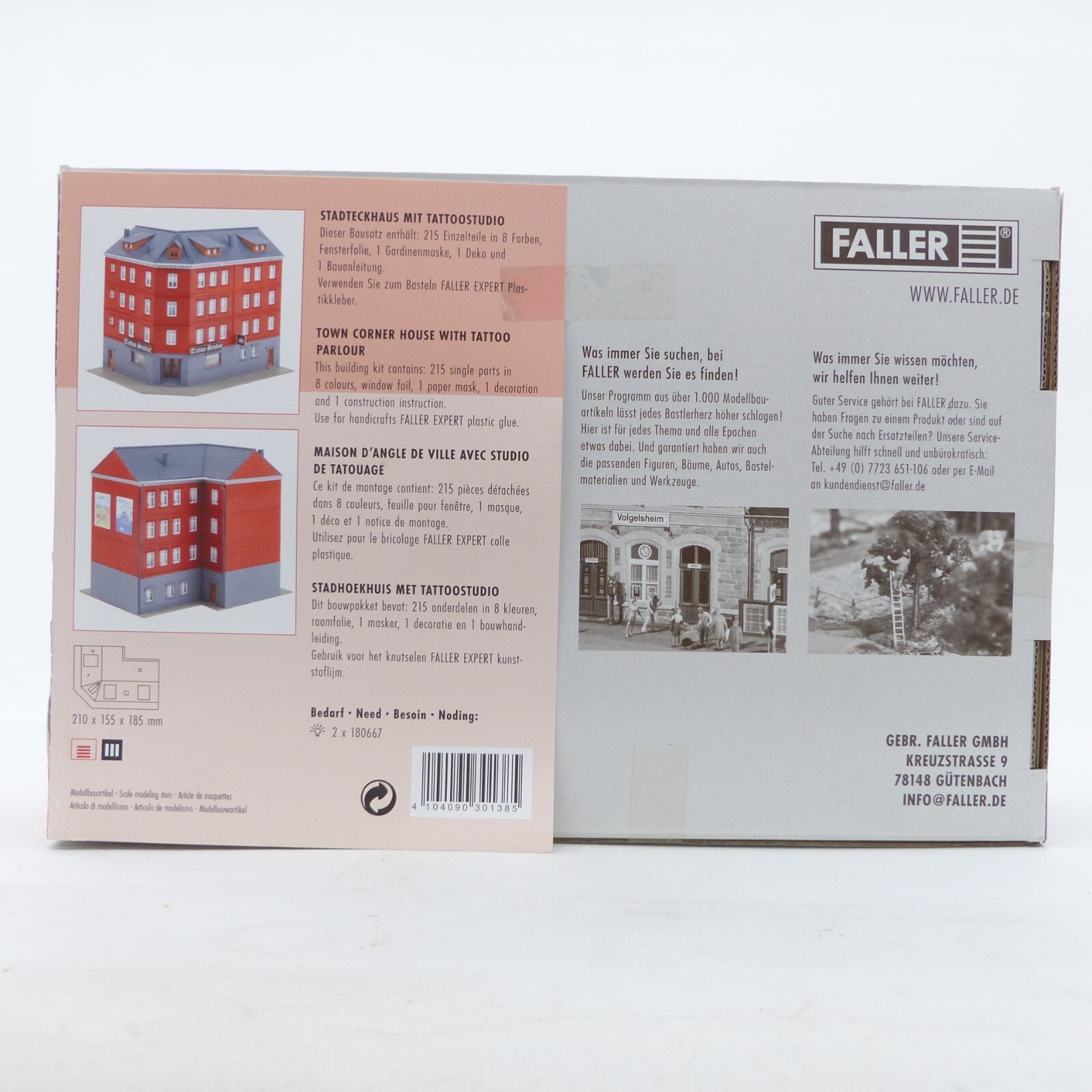 Faller H0 Bausatz 130138 Stadteckhaus mit Tattoostudio in OVP EX5740 – Bild 4
