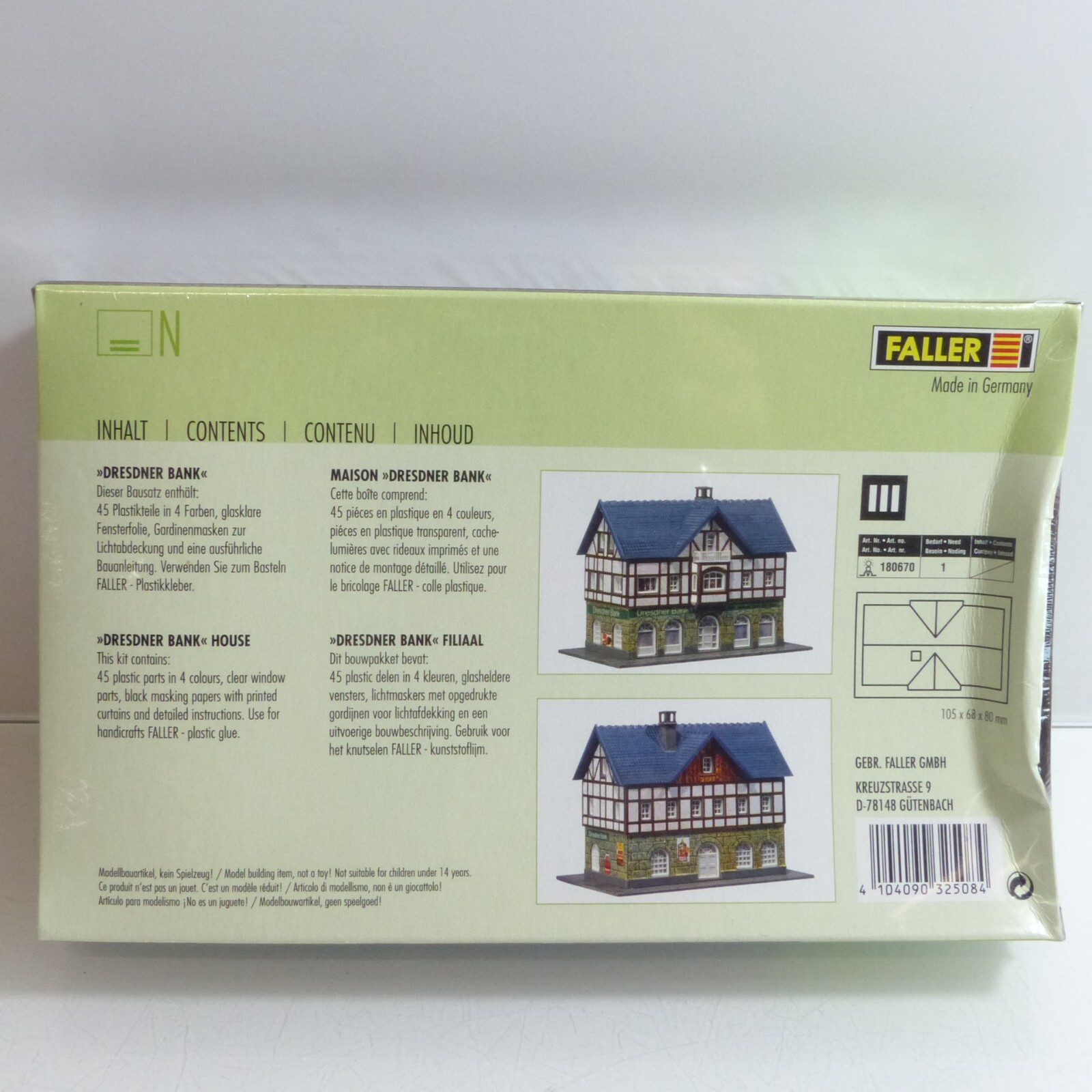 Faller Spur N Bausatz Nr.: 232508 Dresdner Bank - ungeöffnet, in OVP EX2523 – Bild 3