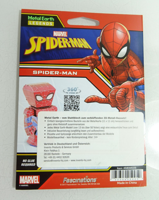 Fascinations Metall Earth Legends Bausatz 3 D Figur Spider-Man in OVP AR8181 – Bild 3