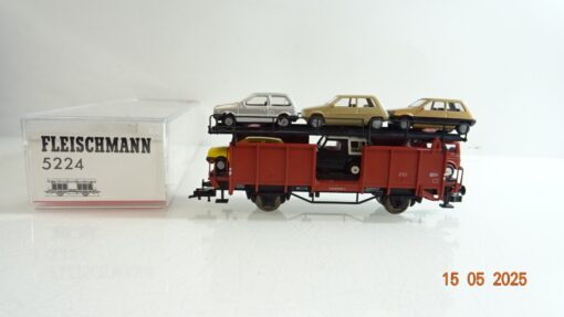 Fleischmann H0 5224 Autotransportwagen mit 9 PKW´s der DB in OVP PR7645
