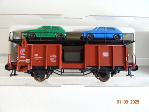 Fleischmann H0 5225 Autotransportwagen mit 4 PKW´s der DB in OVP BH56 – Bild 3
