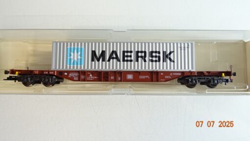 Fleischmann H0 5245 K Containertragwagen mit Container MAERSK  DB in OVP PR8971