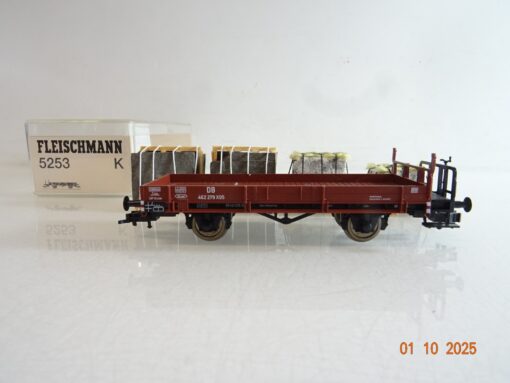 Fleischmann H0 5253K Niederbordwagen mit Marmorblöcke der DB in OVP BH290