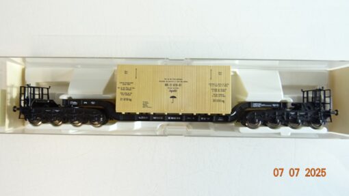 Fleischmann H0 5295 K Tiefladewagen mit Transportkiste der DB in OVP PR8969