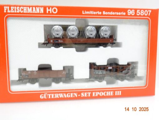 Fleischmann H0 96 5807K Güterwagen -Set 3tlg. der DB in OVP JL3574