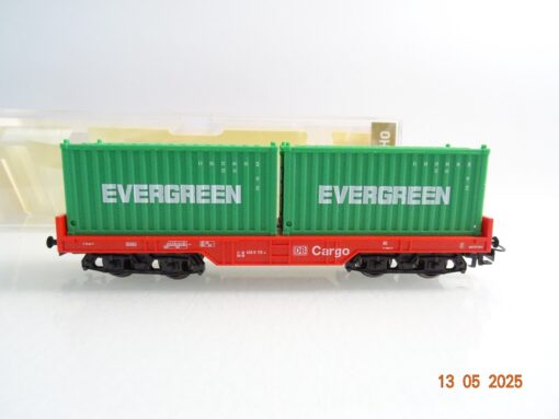 Fleischmann H0 Flachwagen mit 2 Container Evergreen der DB in EVP PR7559 – Bild 3
