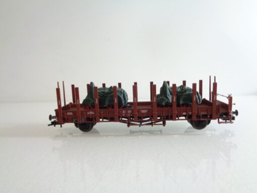 Fleischmann H0 Rungenwagen mit 2 Lanz Bulldog der DR BH716 o.