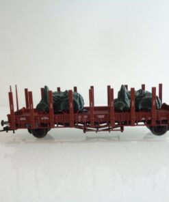 Fleischmann H0 Rungenwagen mit 2 Lanz Bulldog der DR BH716 o.