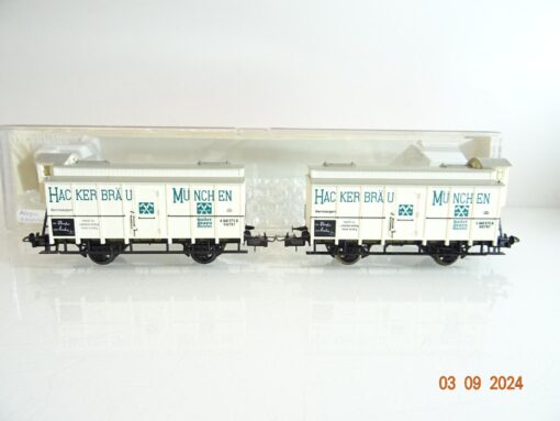 Fleischmann H0 gedeckte Güterwagen Set Hacker Bräu der K.Bay.Sts.B.in EVP PR2414 – Bild 3