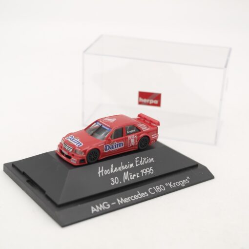 Herpa 1:87 AMG Mercedes C 180 Krages Hockenheim 1995 in PC Box RR1900