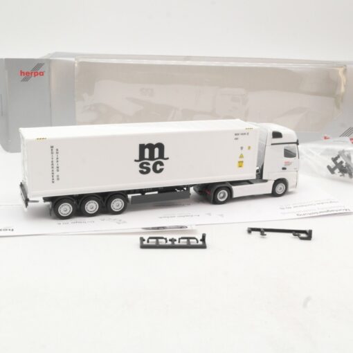 Herpa 1:87 MB Actros Container-Sattelzug msc in OVP QR8359 – Bild 3