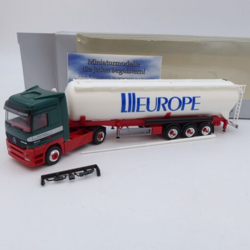 Herpa 1:87 MB Actros Kippsilo-Sattelzug LII Europe / Franz Fischer, in OVP EB93