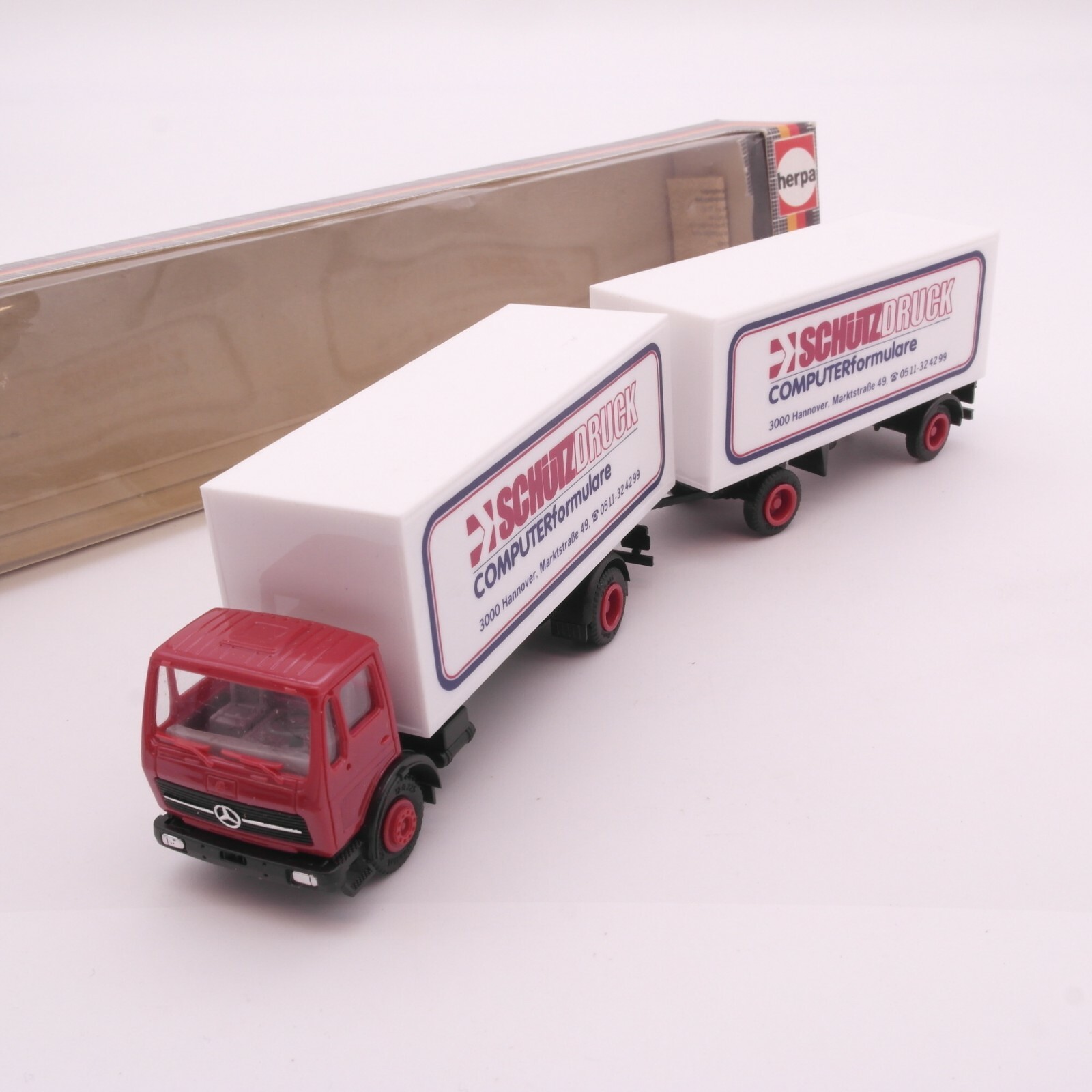 Herpa 1:87 MB Hängerzug Schütz Druck in OVP RT3946