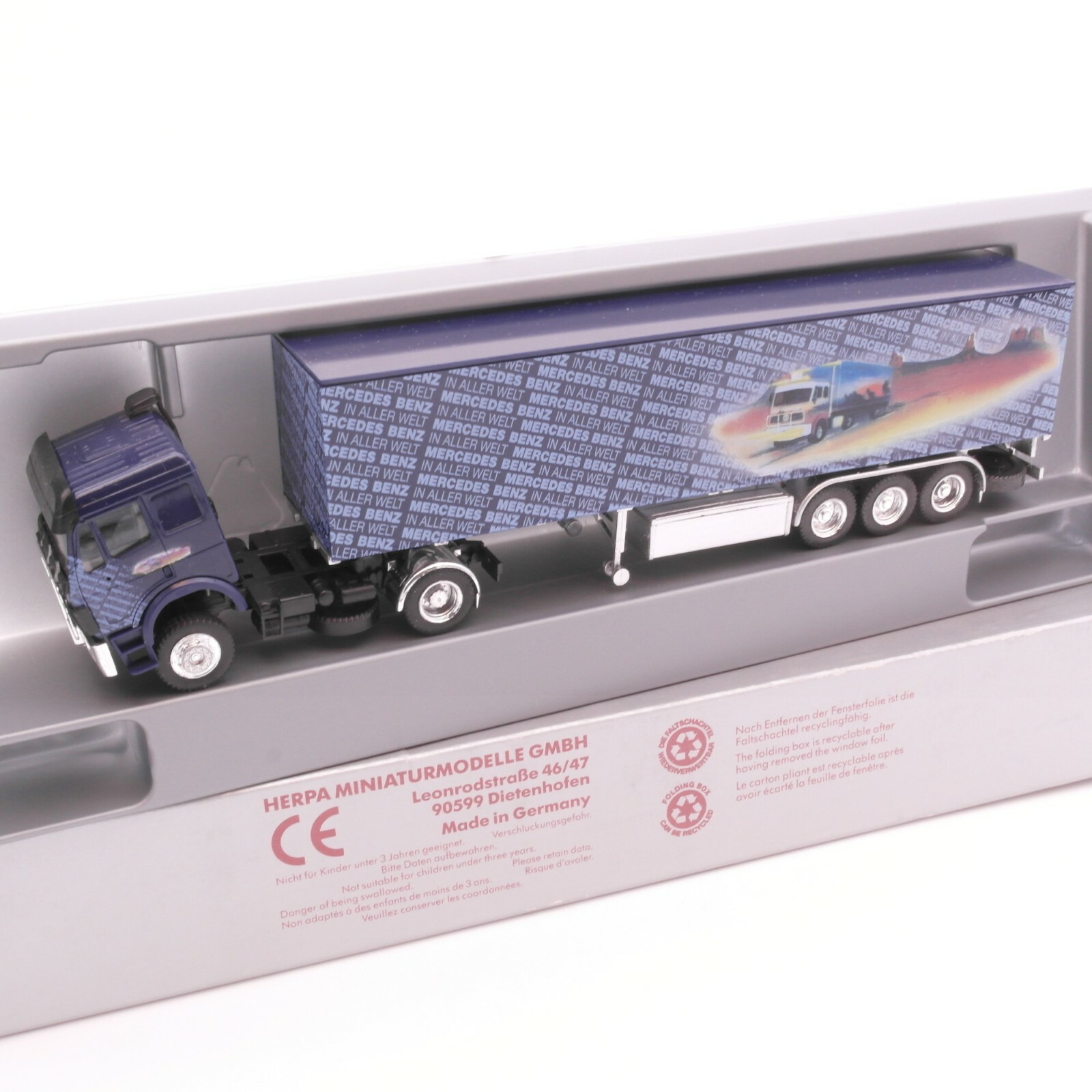 Herpa 1:87 MB Koffersattelzug "Mercedes-Benz in aller Welt" in OVP RT2509 – Bild 3