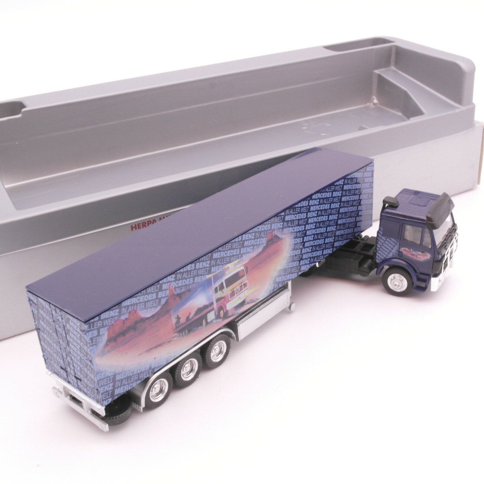 Herpa 1:87 MB Koffersattelzug "Mercedes-Benz in aller Welt" in OVP RT2509