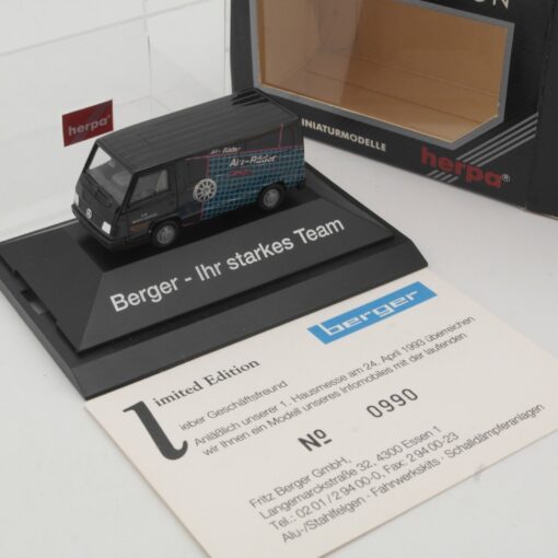 Herpa 1:87 Mercedes-Benz 100 D Berger-Ihr starkes Team in OVP QR6132 – Bild 3