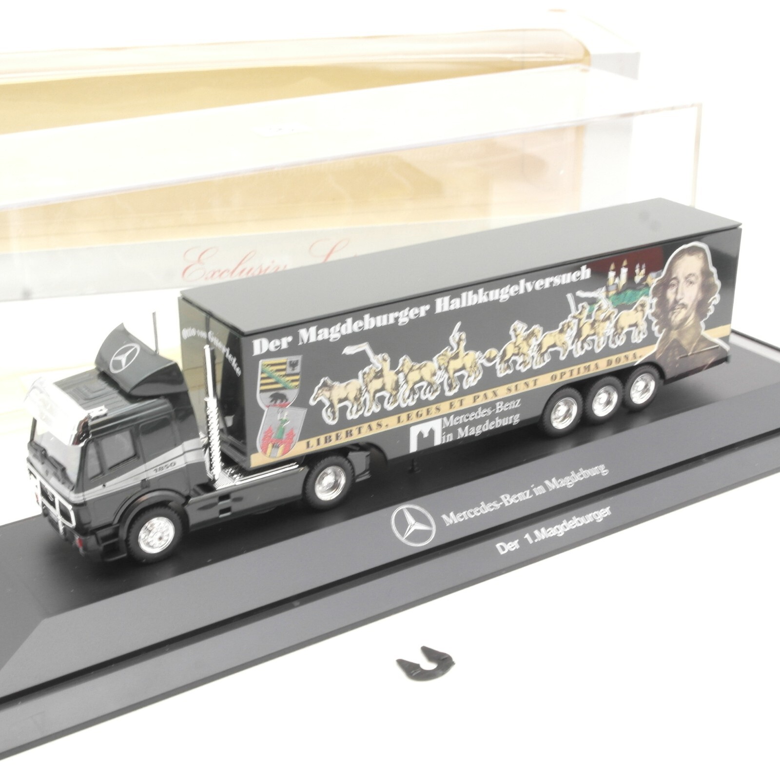 Herpa 1:87 Werbemodell MB Sattelzug Magdeburger Halbkugelversuch in OVP RA8134