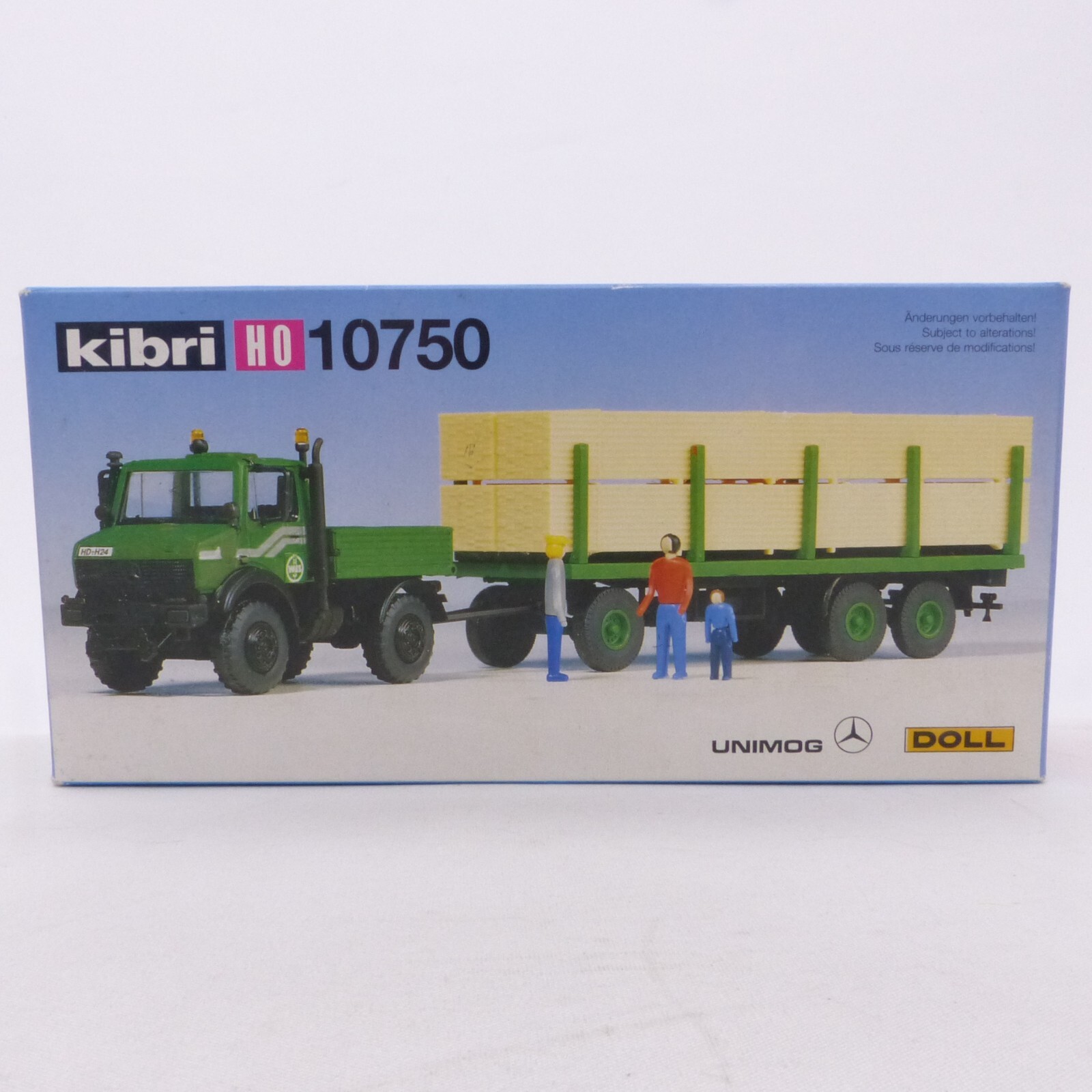Kibri H0 Bausatz 10750 Unimog mit Rungenanhänger in ungeöffneter OVP EX4972