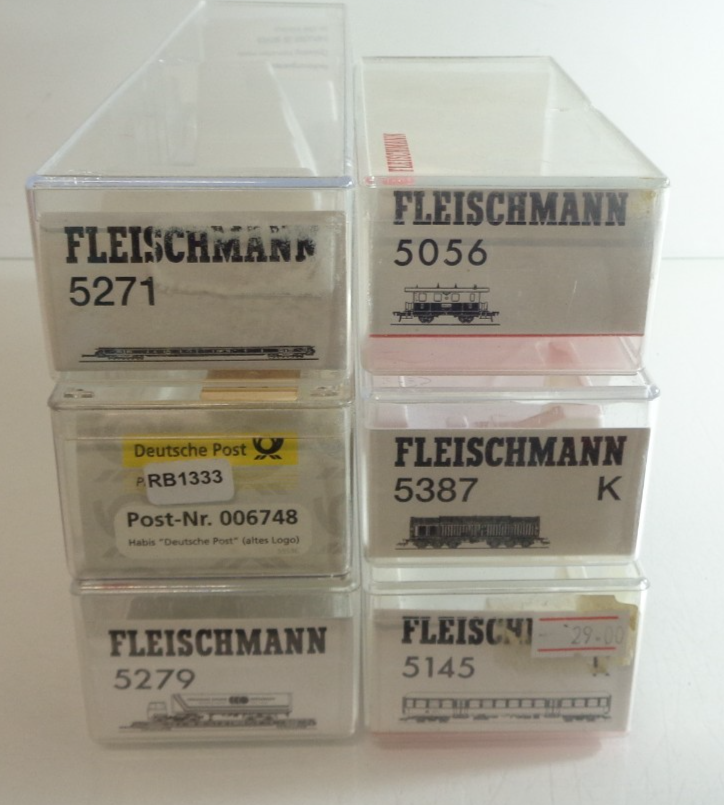 Konvolut Fleischmann H0 Leerverpackung 6 Stück siehe Foto PK1973