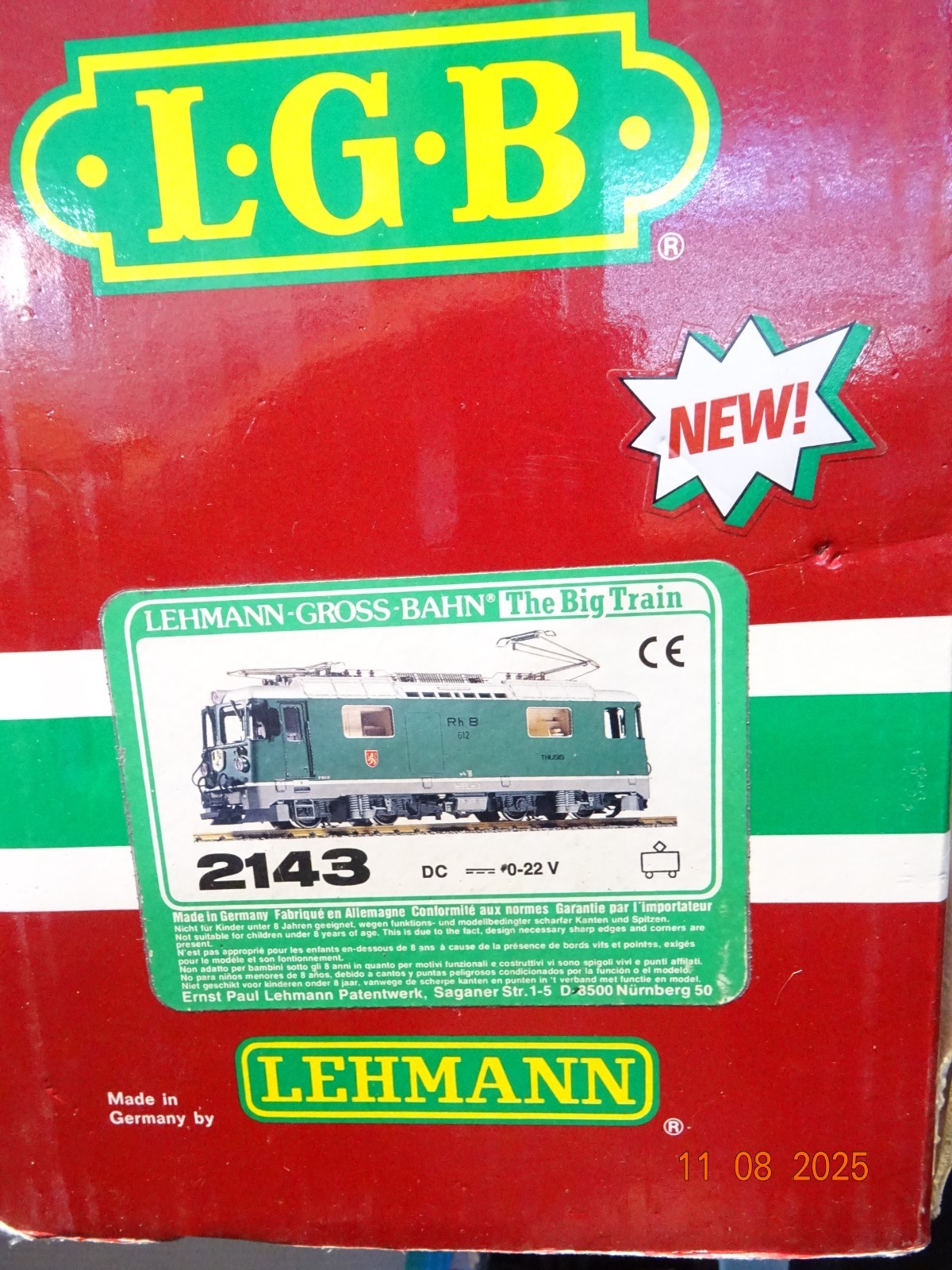 LGB Spur G 2143 Schweiz E-Lok Ge 4/4 Thusis der RhB Auto-Pantographen OVP JL2259 – Bild 7