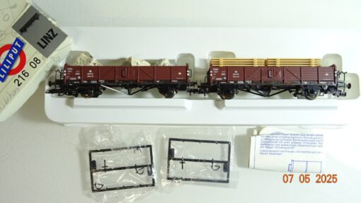 Liliput H0 21608 offene Güterwagen-Set 2 tlg. mit Ladung der DB in OVP PR7444