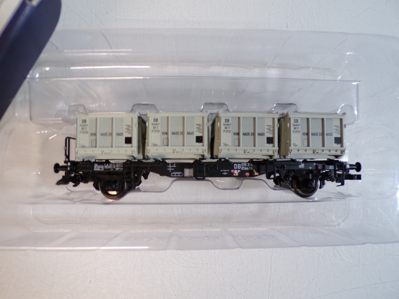 Liliput H0 L235120 Behältertragwagen mit 4 Behälter der DB in OVP BH1787 – Bild 3